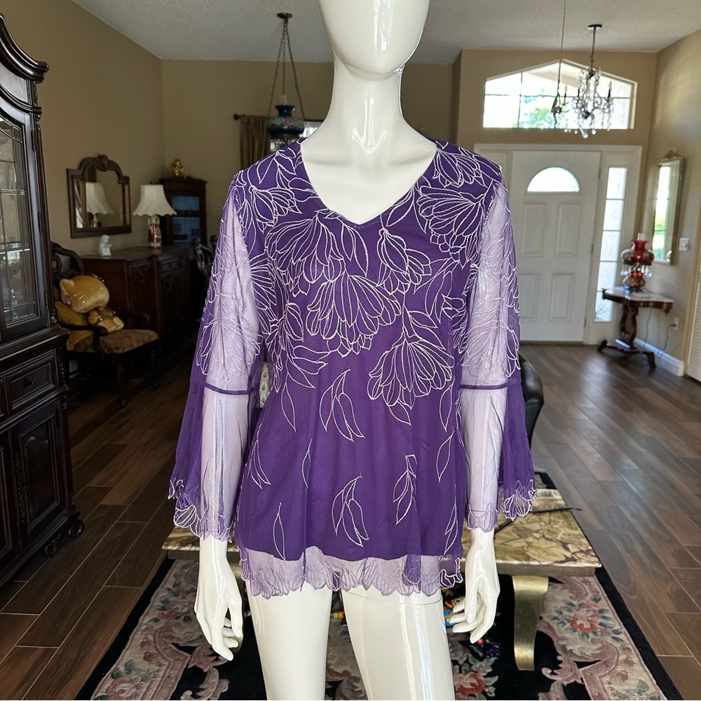 Purple Floral Women's Top